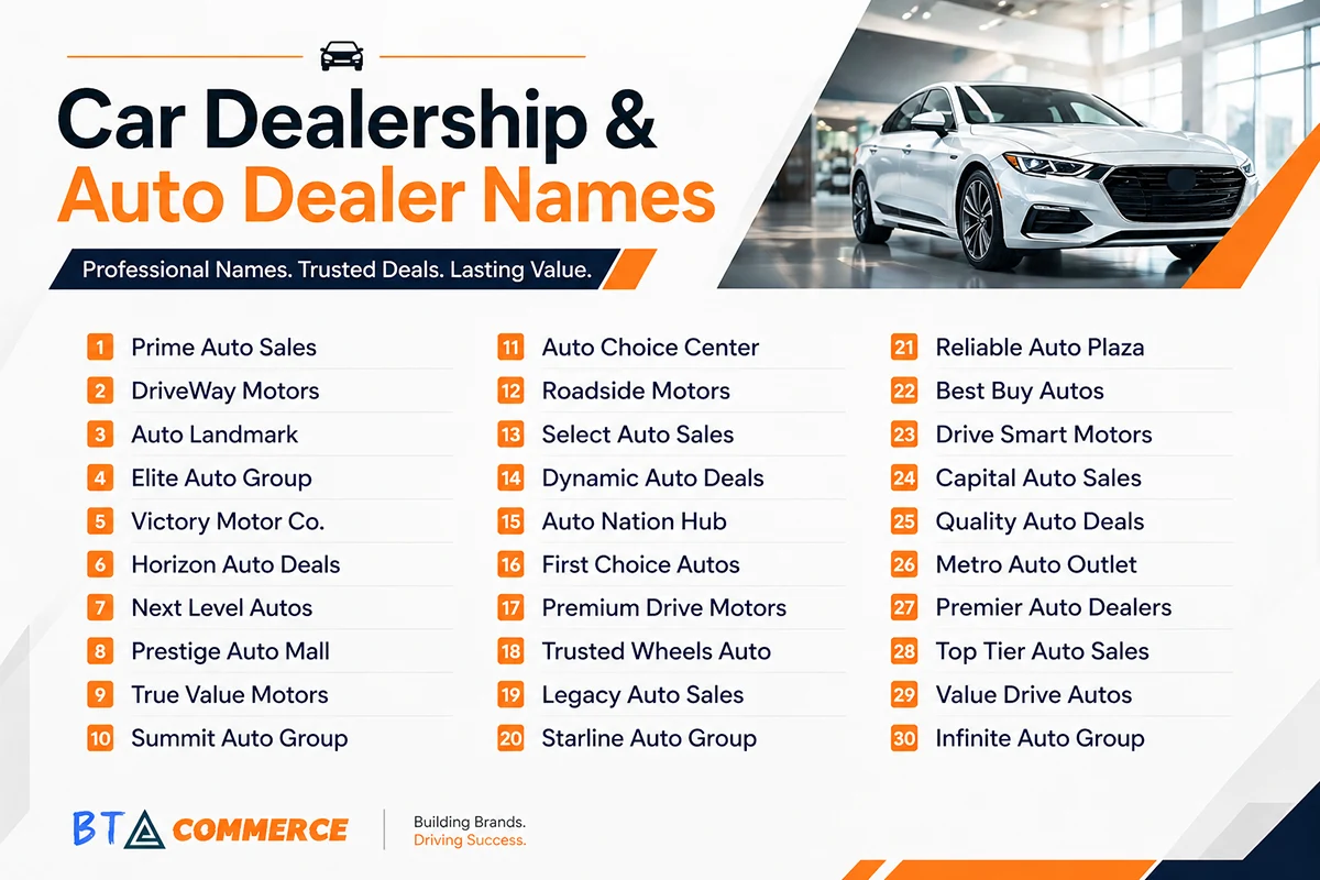 Car Dealership & Auto Dealer Names