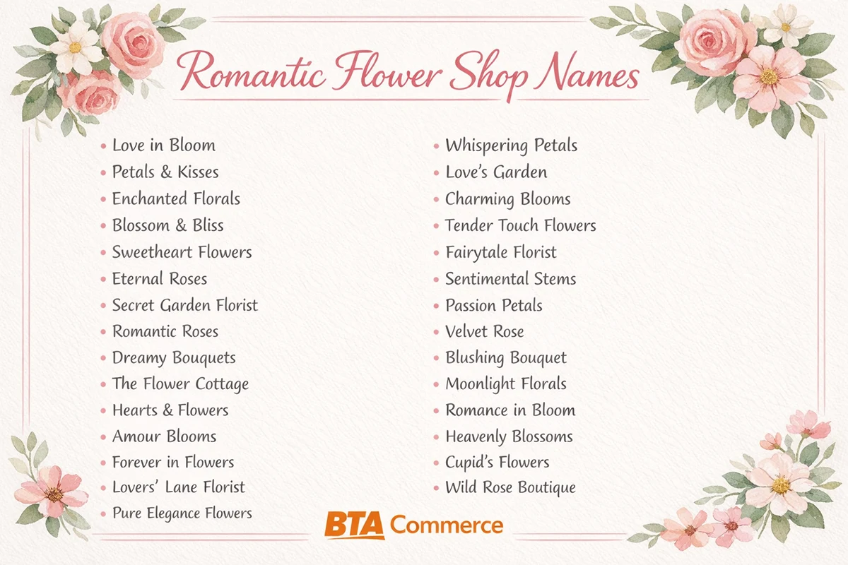 Romantic Flower Shop Names