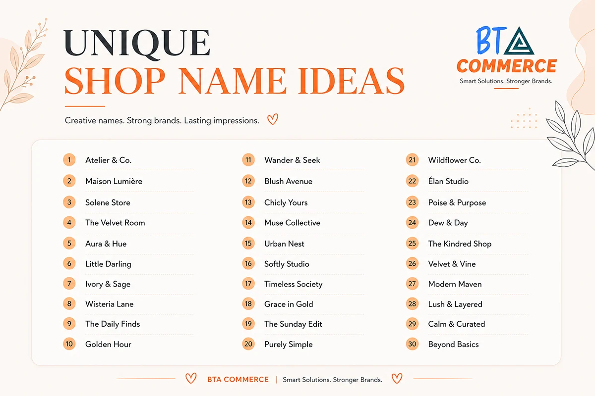 unique store name ideas