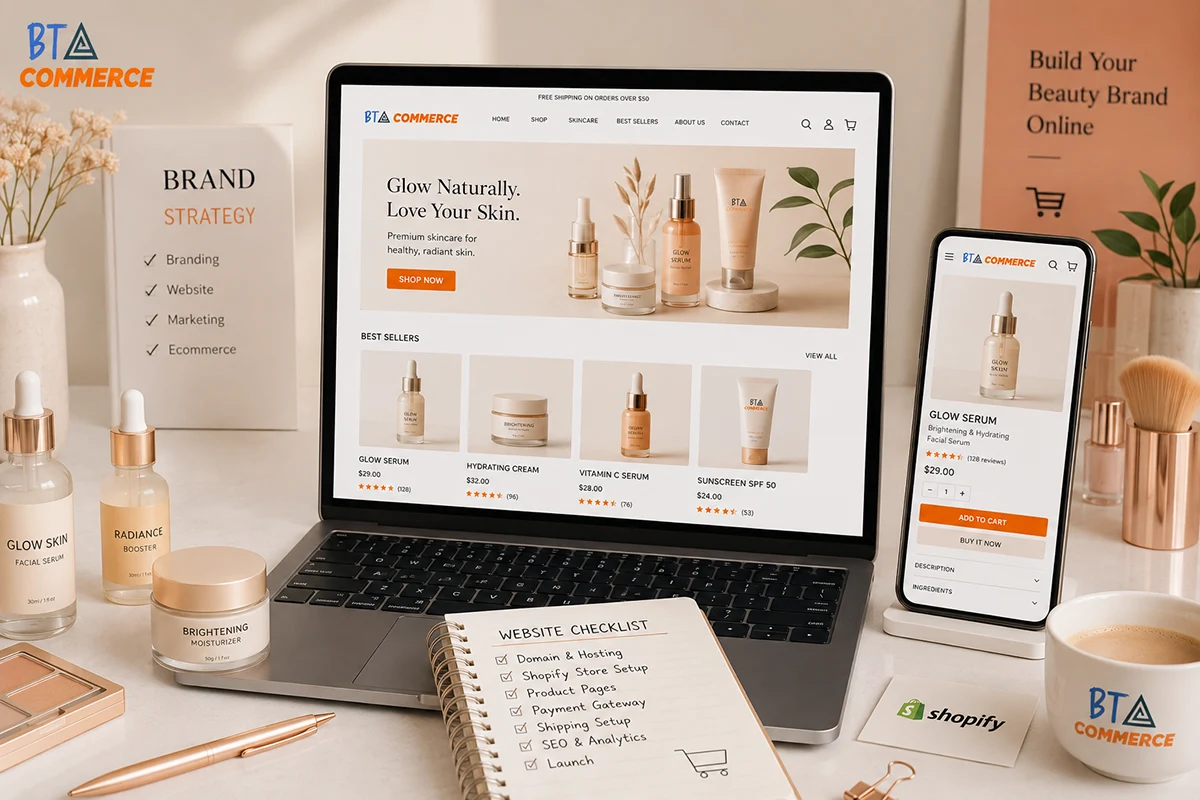 Create ecommerce website for beauty business step by step