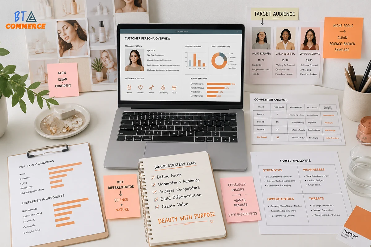 Market research and niche definition for beauty business
