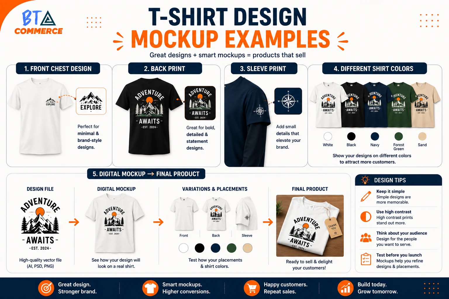 T-shirt design mockup examples